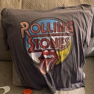 The Rolling Stones Charcoal Tee with Colorful Logo